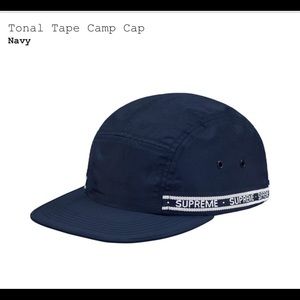Supreme Tonal tape camp cap Royal drop date113018